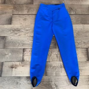 Vintage Obermeyer Wool Ski Pants Stirrups Blue